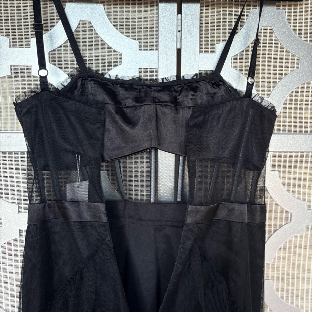 NWT Black Ruffled Tiered Maxi Sundress - Picture 10 of 12